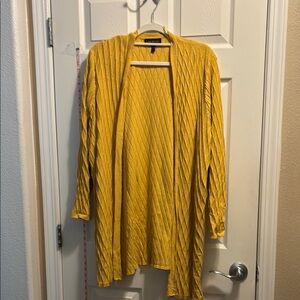 Lane Bryant Yellow Cable Knit Cardigan Sweater